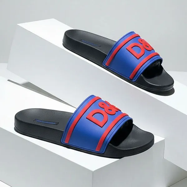 Dép Dolce & Gabbana D&G Slide CS1732B9L738P923 Màu Đen/Xanh Navy Size 39