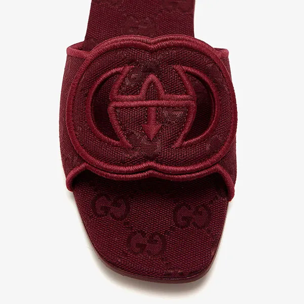 Dép Gucci Interlocking G Slide Sandals 7904479SF008549 Màu Đỏ Đô Size 36