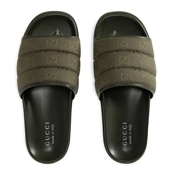 Dép Nam Gucci GG Pool Slides 838089FAD718746 Màu Xanh Rêu Size 39
