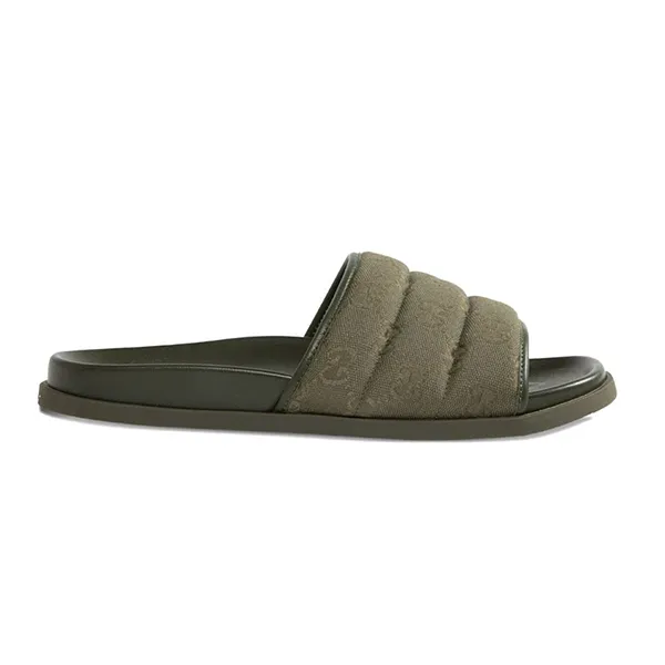 Dép Nam Gucci GG Pool Slides 838089FAD718746 Màu Xanh Rêu Size 39