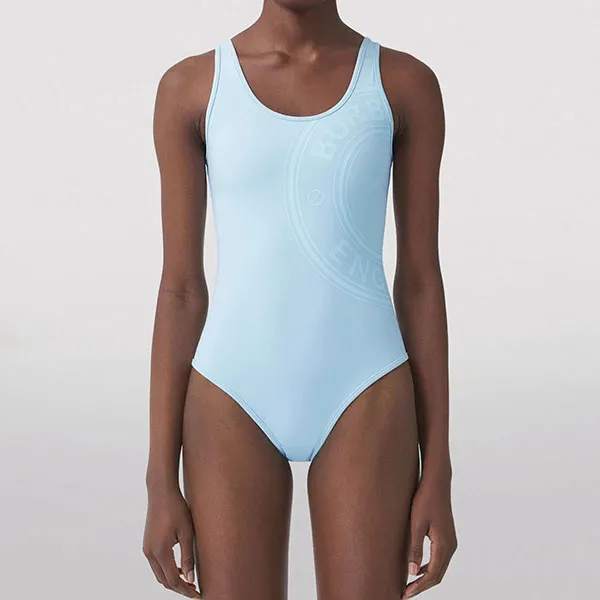 Đồ Bơi Một Mảnh Nữ Burberry Jolie Logo One Piece Swimsuit Swimwear Pale Blue 8043186 Màu Xanh Nhạt Size S