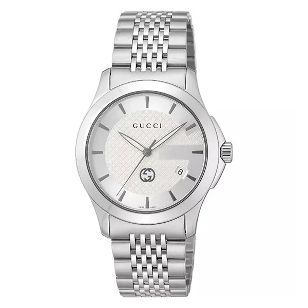 Đồng Hồ Đôi Gucci Men's Women's Watch YA1264174/YA1265028 Màu Bạc