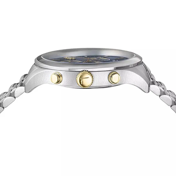 Đồng Hồ Nam Ferragamo Duo Chronograph 42mm Màu Bạc Xanh