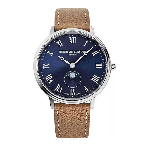 Đồng Hồ Nam Frederique Constant Classics Quartz Moonphase Watch Màu Nâu Xanh