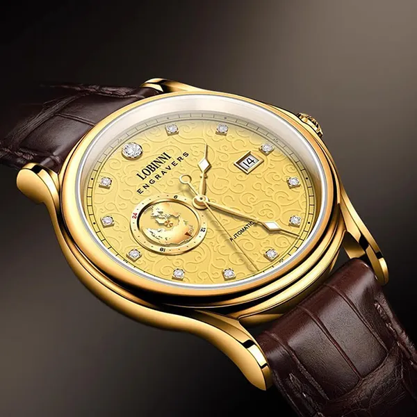 Đồng Hồ Nam Lobinni LB1889G Màu Nâu/Vàng