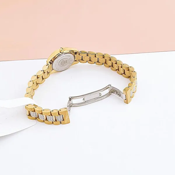 Đồng Hồ Nữ Bulova Swarovski Ladies Watch 98L241 Gold Tone Màu Vàng/ Trắng