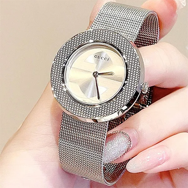 Đồng Hồ Nữ Gucci U-Play Pin Màu Bạc Size 28mm