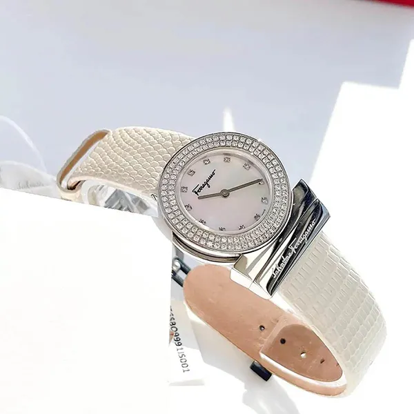 Đồng Hồ Nữ Salvatore Ferragamo Gancino Diamond F56SBQ9991I Màu Trắng