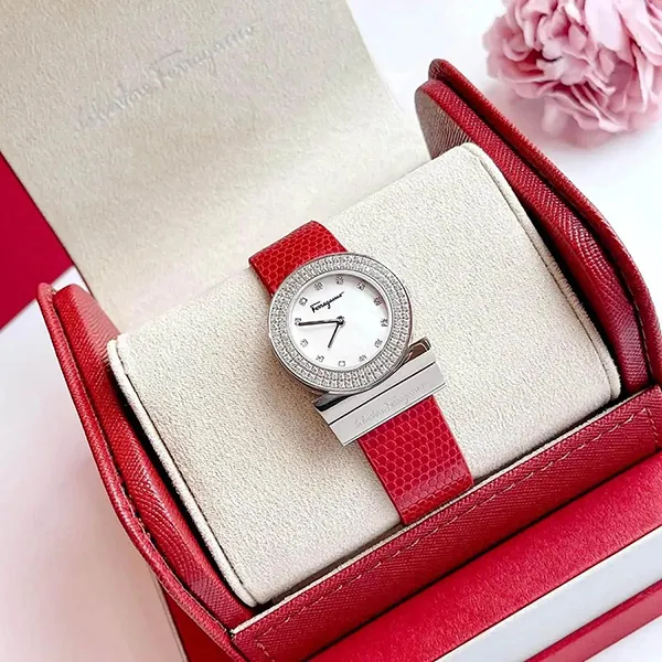 Đồng Hồ Nữ Salvatore Ferragamo Gancino Diamond F56SBQ9991I Màu Trắng