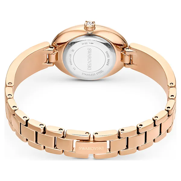 Đồng Hồ Nữ Swarovski Crystal Rock Oval Watch Swiss Made, Crystal bracelet, Gray, Rose Gold Tone Finish 5711695 Màu Xám