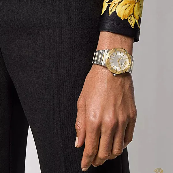 Đồng Hồ Nữ Versace Greca Logo Quartz Watch VEVH00620 Màu Bạc/Vàng Gold