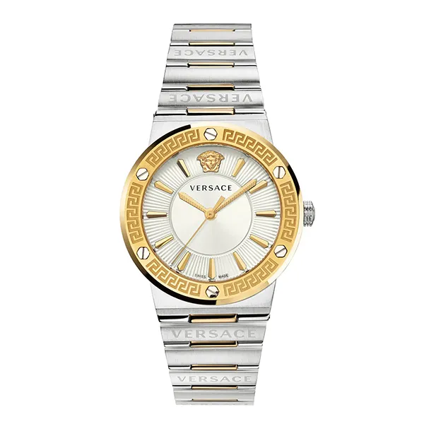 Đồng Hồ Nữ Versace Greca Logo Quartz Watch VEVH00620 Màu Bạc/Vàng Gold