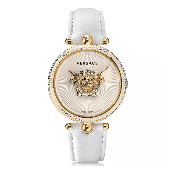 Đồng Hồ Nữ Versace Palazzo Empire Leather Watch 39mm Màu Trắng