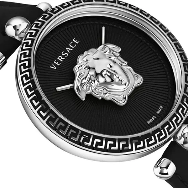 Đồng Hồ Nữ Versace Quartz Palazzo Empire Leather Watch 39mm Màu Đen