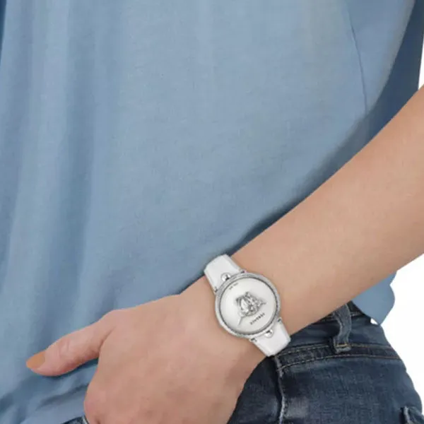 Đồng Hồ Versace Quartz Palazzo Empire Leather Watch 39mm Màu Trắng