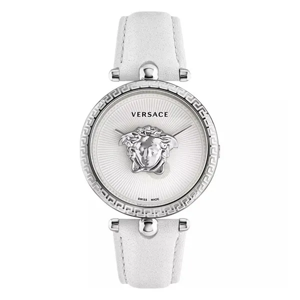 Đồng Hồ Versace Quartz Palazzo Empire Leather Watch 39mm Màu Trắng