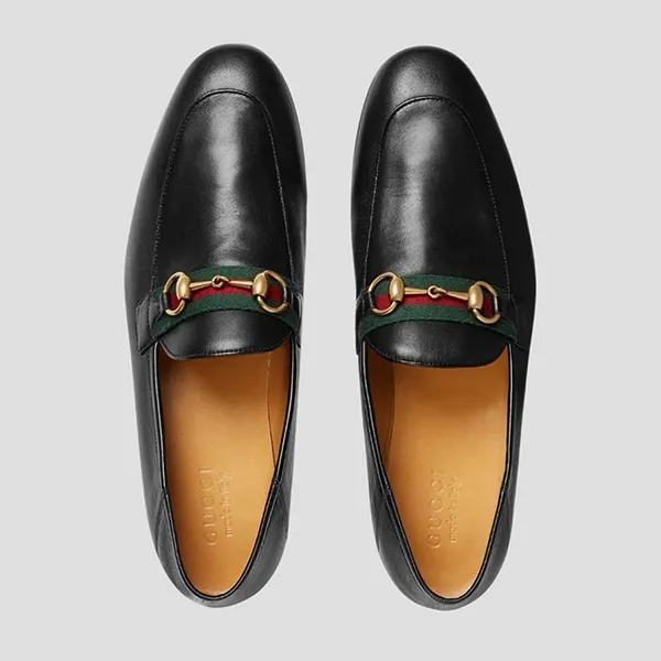 Giày Lười Nam Gucci Loafer Leather Horsebit In Black 581513 DLCC0 1078 Màu Đen Size 5