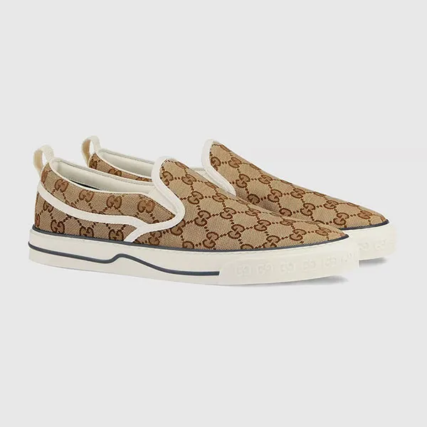 Giày Slip On Nam Gucci Tennis 1977 Beige 643489 2HK30 9761 Màu Be Nâu Size 7