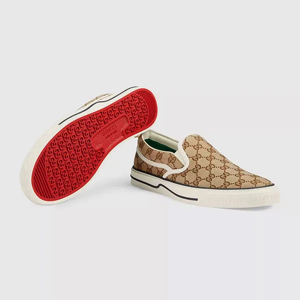 Giày Slip On Nam Gucci Tennis 1977 Beige 643489 2HK30 9761 Màu Be Nâu Size 7