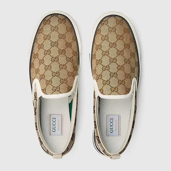 Giày Slip On Nam Gucci Tennis 1977 Beige 643489 2HK30 9761 Màu Be Nâu Size 7
