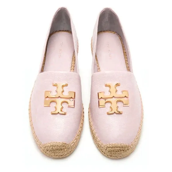 Giày Slip-On NGiày Slip-On Nữ Tory Burch Eleanor Espadrilles Lambskin Pink Màu Hồng Size 36ữ Tory Burch Woven Double T Aline Espadrille Nappa Leather Black Màu Đen Size 36.5
