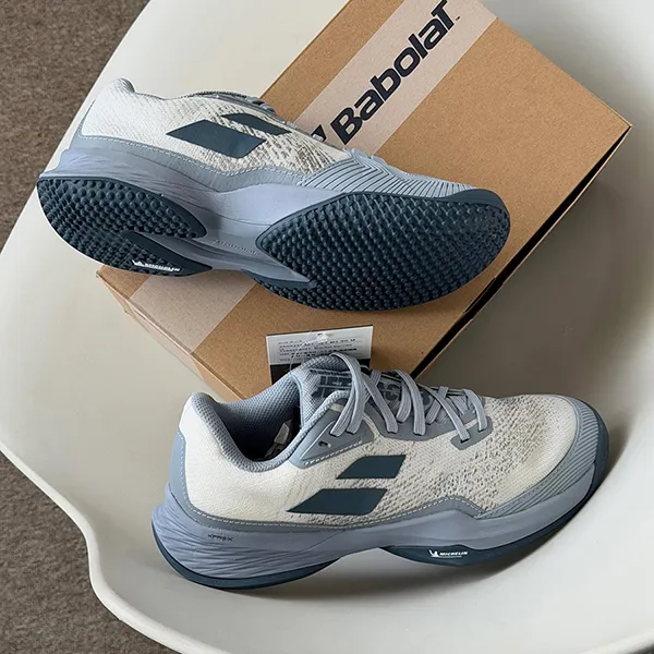 Giày Tennis/Pickleball Nam Babolat Jet Mach 3 Sand Blue Grey 3A0S25B627-1107 Màu Xanh/Xám Size 42