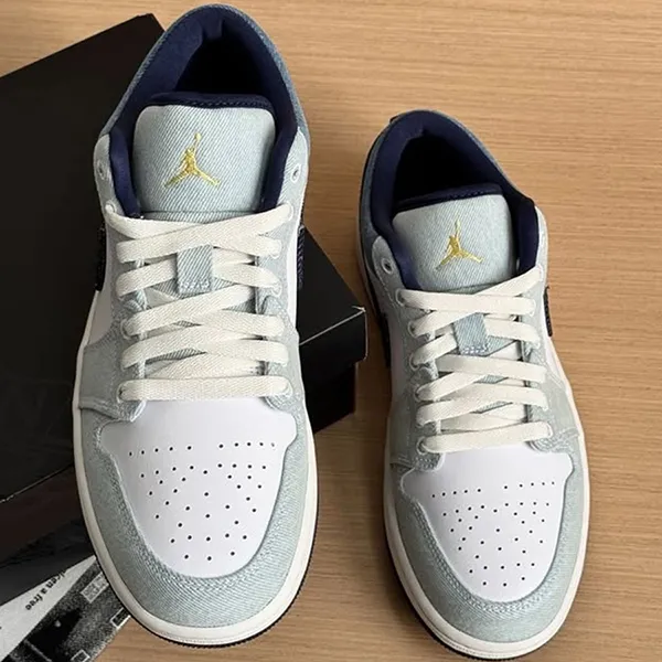 Giày Thể Thao Nam Nike Air Jordan 1 Low 'Denim' IH0648-141 Màu Xanh Trắng Size 40