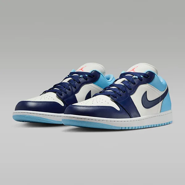 Giày Thể Thao Nam Nike Air Jordan 1 Low 'Sail Blue Chill' 553558-149 Màu Xanh Trắng Size 41