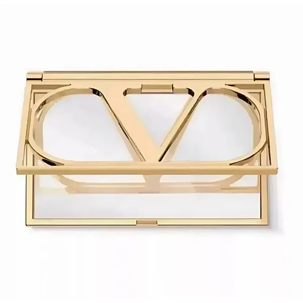 Gương Trang Điểm Valentino V Logo Gold Hand-Held Lipstick Mirror Purse Compact Travel Pocket Màu Vàng Gold