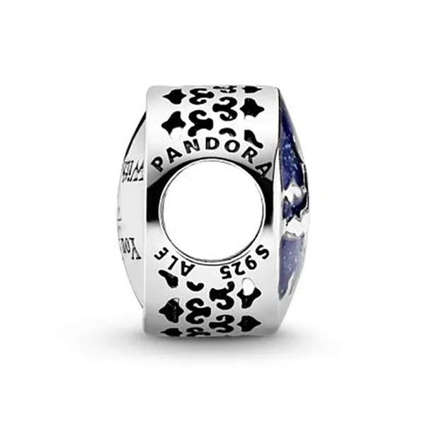 Hạt Vòng Charm Nữ Pandora Disney Aladdin And Jasmine Silver With Blue Enamel 798039ENMX Màu Bạc Xanh