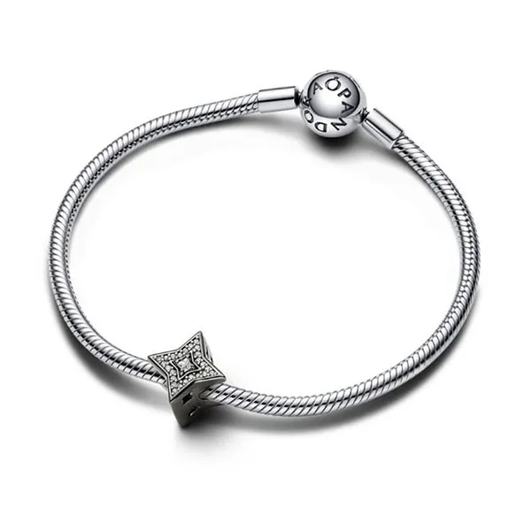 Hạt Vòng Charm Nữ Pandora Exclusive Sparkling Star 742786C01 Màu Bạc