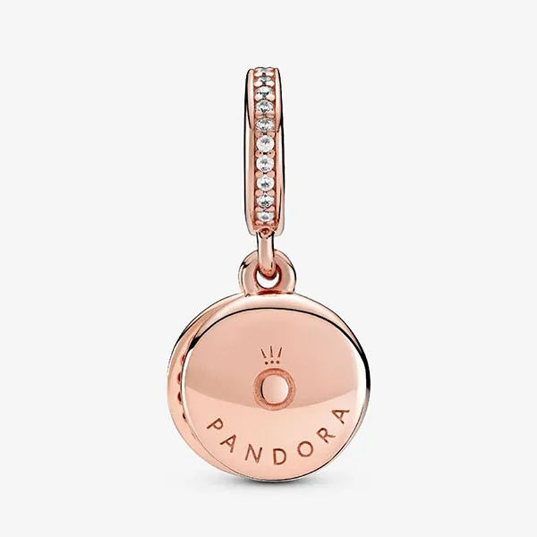Hạt Vòng Charm Nữ Pandora Rose 789186C01 Sparkling Blue Disc Màu Xanh/ Vàng Hồng