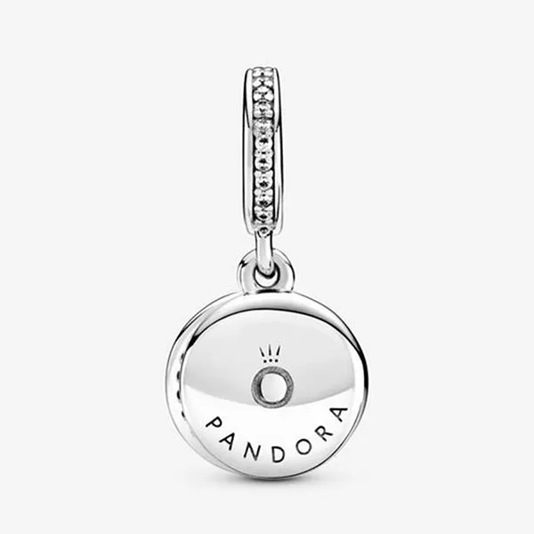 Hạt Vòng Charm Nữ Pandora Sparkling Green Disc Double Dangle 799186C02 Màu Bạc Xanh