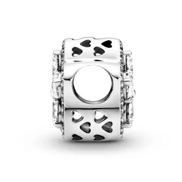 Hạt Vòng Charm Nữ Pandora Sparkling Snowflake Pavé Màu Bạc Trắng