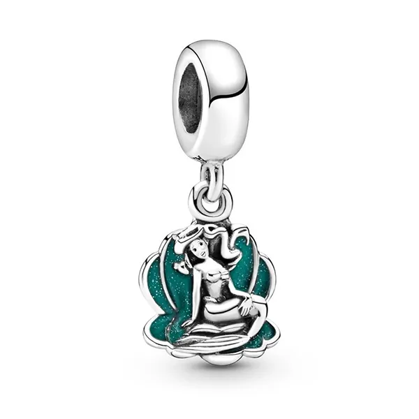 Hạt Vòng Charm Pandora Ariel & La Conchiglia Màu Xanh Bạc