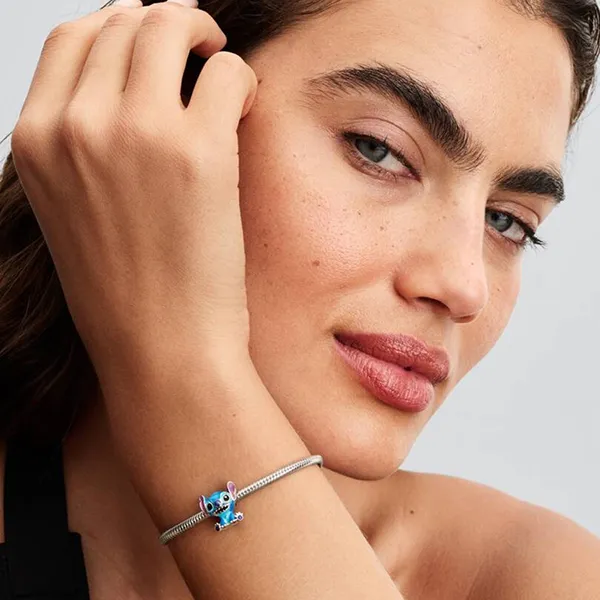 Hạt Vòng Charm Pandora Disney Stitch 793815C01 Màu Xanh