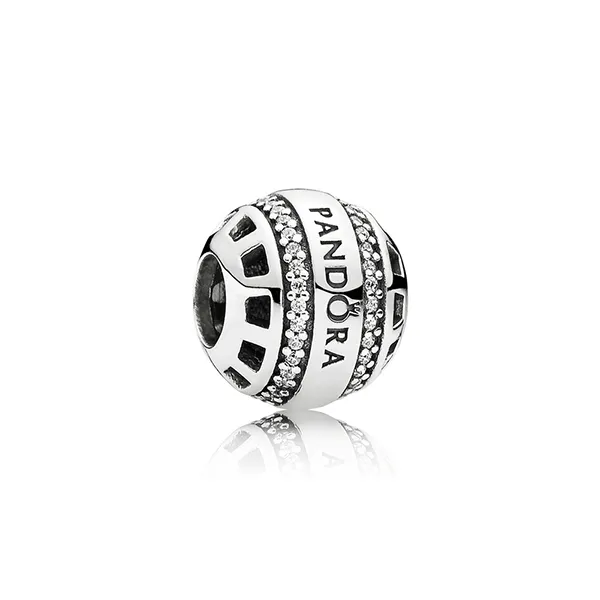 Hạt Vòng Charm Pandora Forever Sterling Silver With Clear CZ 791753CZ Màu Bạc