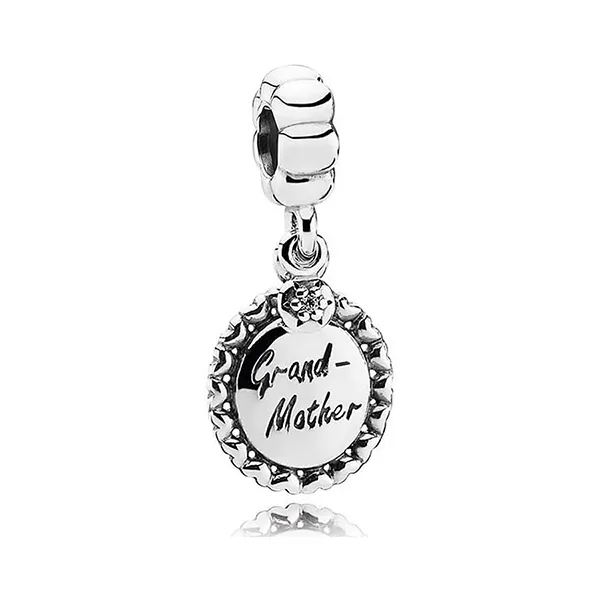 Hạt Vòng Charm Pandora Grandmother Dangle Charm 791128CZ Màu Bạc