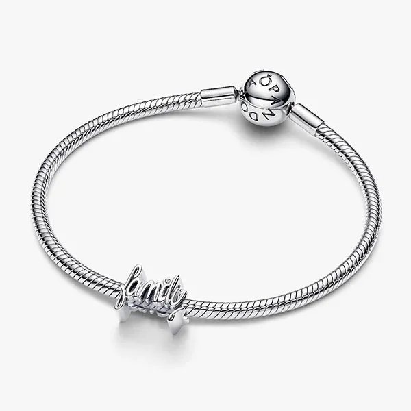 Hạt Vòng Charm Pandora Handwritten Family Charm 794250C01 Màu Bạc