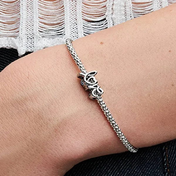 Hạt Vòng Charm Pandora Handwritten Love 793055C00 Màu Bạc