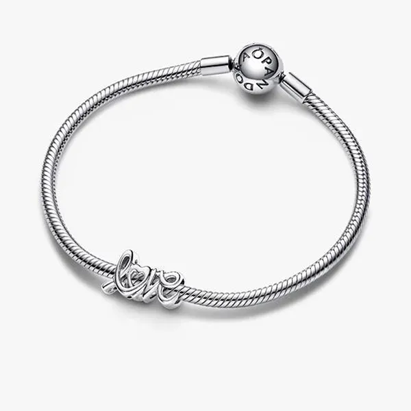 Hạt Vòng Charm Pandora Handwritten Love 793055C00 Màu Bạc