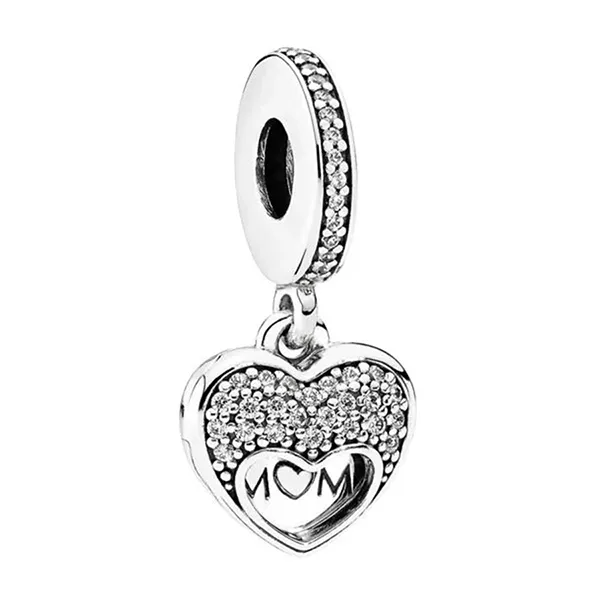 Hạt Vòng Charm Pandora I Love My Mom 792071CZ Màu Bạc