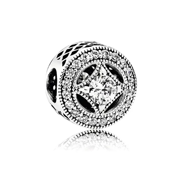 Hạt Vòng Charm Pandora Vintage Allure Clear 791970CZ Màu Bạc