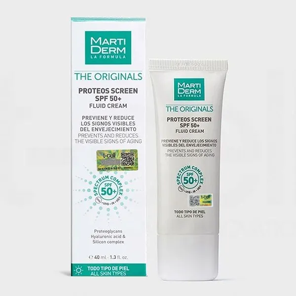 Kem Chống Nắng Phổ Rộng Toàn Diện Hỗ Trợ Dưỡng Ẩm MartiDerm The Originals Proteos Screen SPF50+ Fluid Cream 40ml