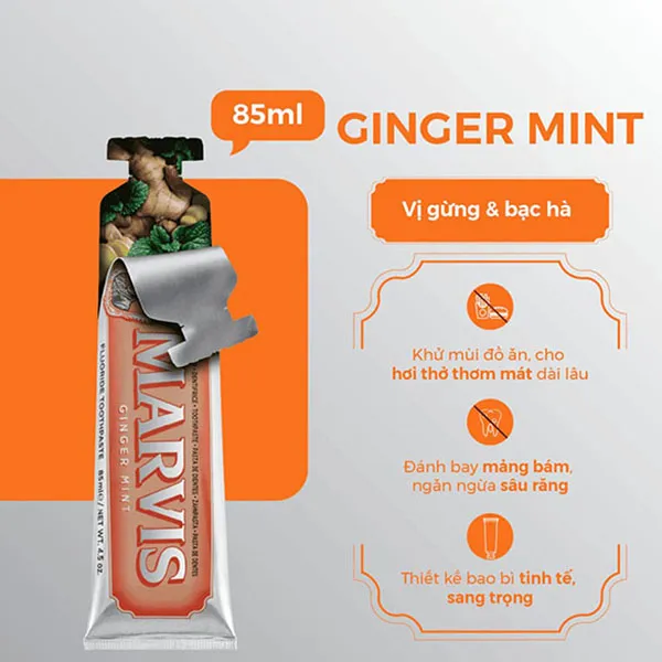Kem Đánh Răng Marvis Ginger Mint 85ml