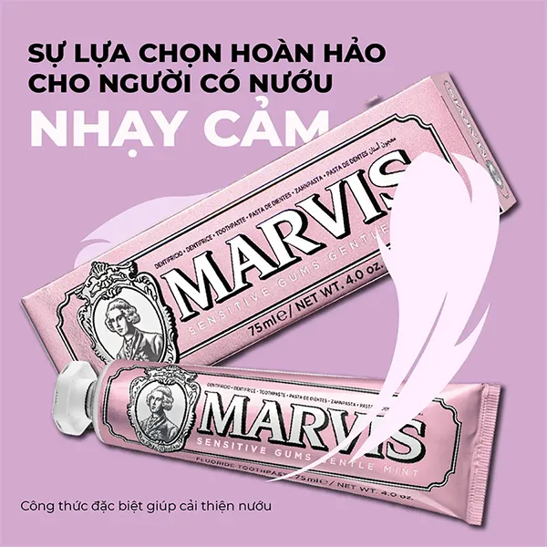 Kem Đánh Răng Dành Cho Răng Nhạy Cảm Marvis Sensitive Gums Gentle Mint 75ml