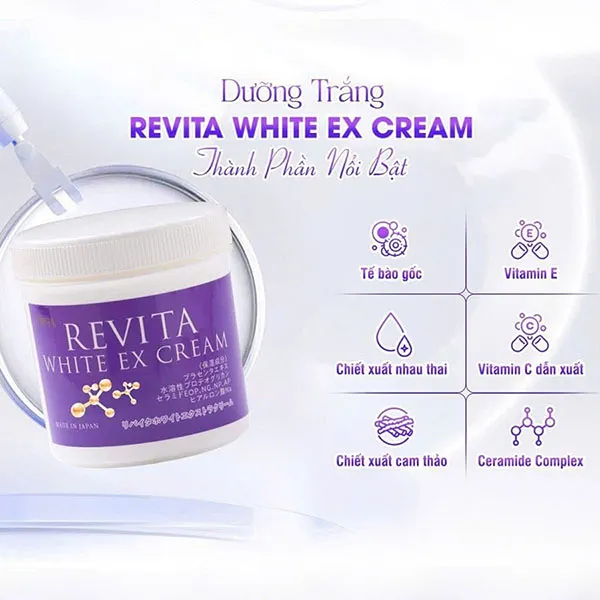 Kem Dưỡng Da Hỗ Trợ Làm Sáng Revita White EX Cream 500g