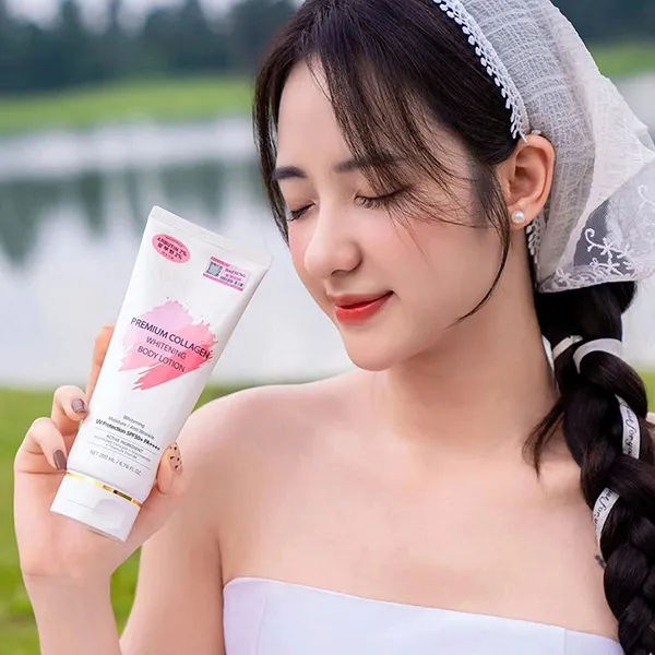 Kem Dưỡng Thể Bảo Vệ Da Whisis Premium Collagen Whitening Body Lotion SPF50+ PA++++ 200ml