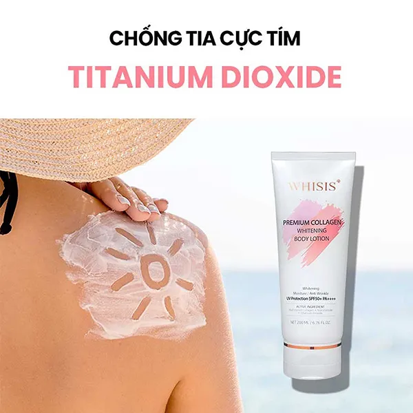 Kem Dưỡng Thể Bảo Vệ Da Whisis Premium Collagen Whitening Body Lotion SPF50+ PA++++ 200ml