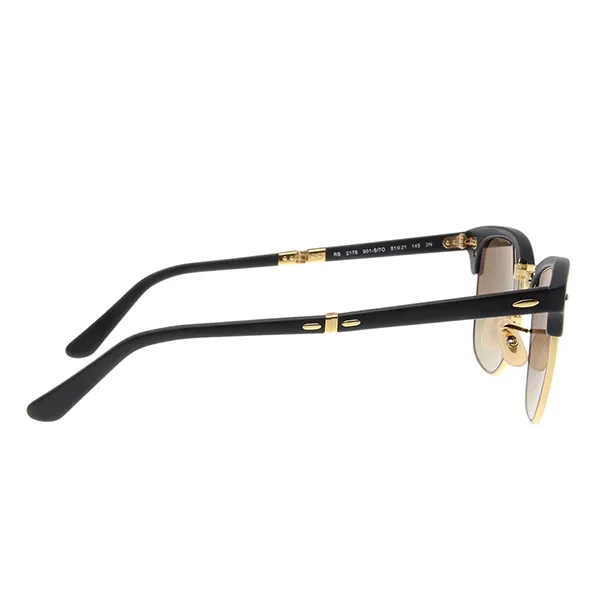 Kính Mát Rayban Clubmaster Folding Sunglasses RB2176 901S7O 51 Màu Hồng/Đen